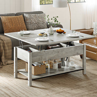 GRACIE OAKS Torron Lift Top Coffee Table, 4-in-1 Multi-Function and Large Coffee Table with Storage