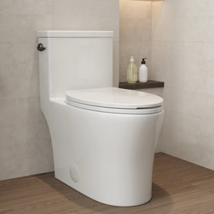 KE KING Elongated One Piece Toilet, Powerful Flush Modern Toilet (Side Flush) 12'' Rough-In