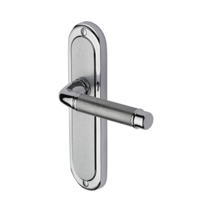 Heritage Brass Door Handle Lever Latch Saturn Design (Set of 2)