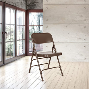 HAMPDEN FURNISHINGS Bernadine Steel Stackable Folding Chair Folding Chair Set (Set of 4)