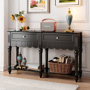 QUACOMFOR Modern Simple Black Wooden Accent Chest.