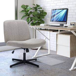 17 STORIES Widened Home Office Armless Chair Padded Swivel Mid-back Ergonomic Chair