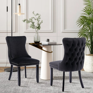 ROSDORF PARK Danield Tufted Velvet Wingback Parsons Dining Chair