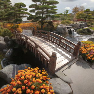 SAMS GAZEBOS Japanese Garden Bridge with Finials