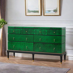 QUACOMFOR Luxurious Green Wood Sideboard