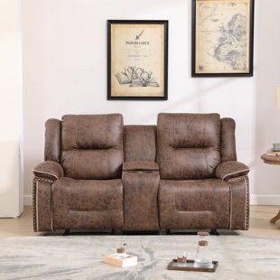 BONZY HOME 3-Piece Vintage Faux Leather Manual Reclining Living Room Set With 2 Single Recliner Chair & A 2-Person Loveseat