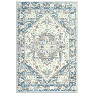 LOCHAS Washable Soft Vintage Rug Fashion Floral Rug For Living Room Dorm Decor