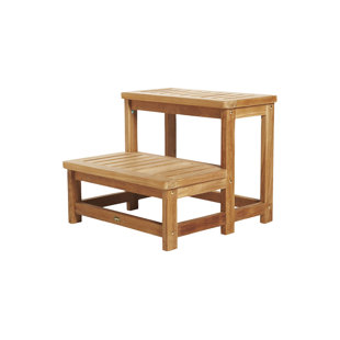 SpaTeak ARB Teak & Specialties 23.5'' D Slip Resistant , Antimicrobial Hot Tub Step in Honey