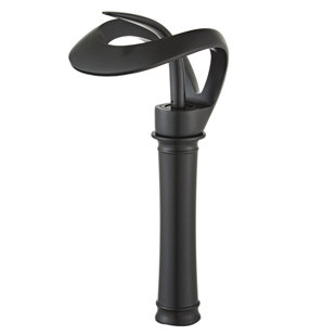 CHICZAM Creative Hollowed Bathroom Vessel Faucet Waterfall Spout Single Lever One Hole Tall Body Brass