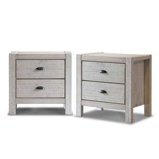 GRAIN WOOD FURNITURE Montauk Two-Drawer Nightstand Set (2-Piece)