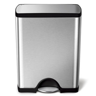 Simplehuman 50L Rectangular Pedal Bin, Brushed Stainless Steel