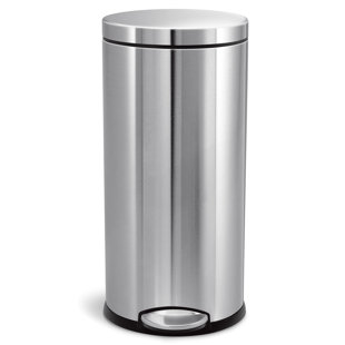 Simplehuman 30L Round Pedal Bin, Brushed Stainless Steel