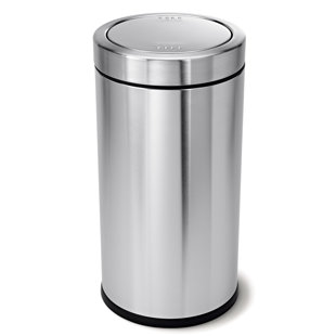 Simplehuman 55L Swing Top Office Bin, Brushed Heavy-Gauge Stainless Steel