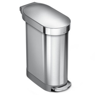 Simplehuman 45L Slim Pedal Bin, Brushed Stainless Steel