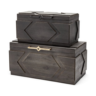 DAKOTA FIELDS Ripley 2 Piece Wooden Decorative Box Set
