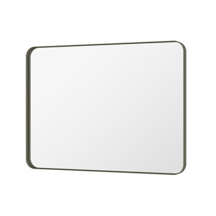 EBERN DESIGNS Filleted Corner Wall Mounted Mirror, Bathroom Mirror, Vanity Wall Mirror With Aluminum Frame