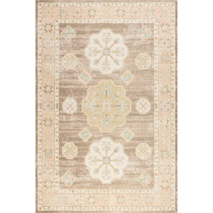 Lauren Liess x Rugs USA Fawn Medallion Wool and Cotton Area Rug