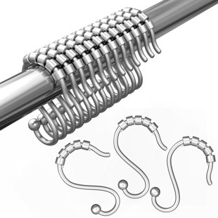 BLANKENDON Rust Proof Metal Shower Curtain Hooks Rings (Set of 12)