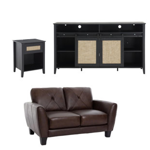 BONZY HOME 3-Piece Living Room Set With Standard Loveseat & A TV Stand & A End Table