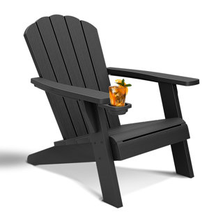 HIGHLAND DUNES Amiir Outdoor Adirondack Chair with Cup Holder