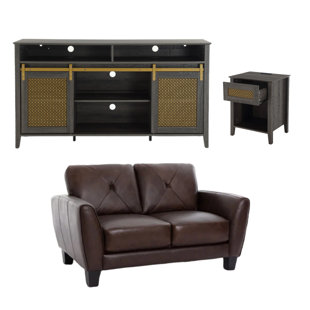 BONZY HOME 3-Piece Living Room Set With Standard Loveseat & A TV Stand & A End Table