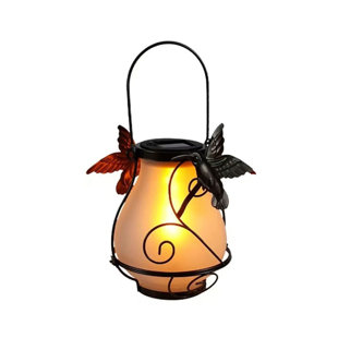 JANRRY (HANGZHOU) TECHNOLOGY CO.,LTD. Solar Lanterns, Hanging Outdoor Lantern With Hummingbird LED Flickering Flameless Candles, Solar Lanterns Outdoor Waterproof For Table Party Decorative Yard Pathway (Hummingbird)