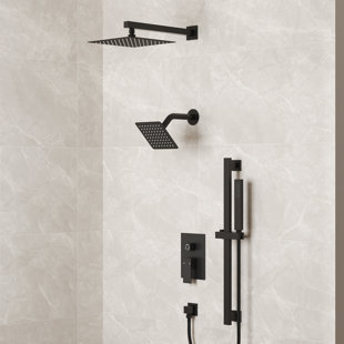 EVERSTEIN DualJetSpa Pressure-Balanced Shower System, Dual Wall Mount Showerheads with Slider Bar Handheld Spray