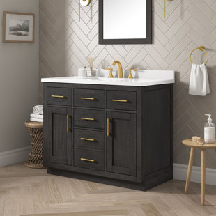 OVE Decors Bailey 42 In. W X 22 In. D X 34.5 In. H Bath Vanity White Engineered Quartz Top