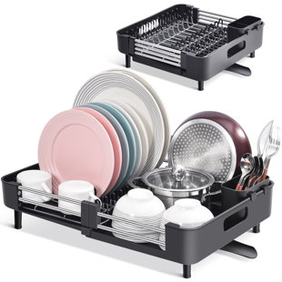 KINGRACK Stainless Steel Adjustable Dish Rack, Extendable Dish Drying Rack