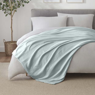 Vellux 100% Cotton Blanket - Soft, Breathable, Cozy & Lightweight Thermal Blanket All-Season Blanket Perfect for Layering Bed, Couch & Sofa - Hotel Quality