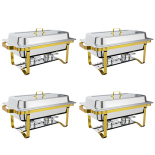HOMEIBRO 8QT 304 Stainless Steel Chafing Dish Buffet (4-Pack) (Set of 4)