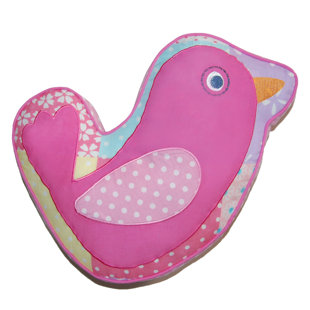 ZOOMIE KIDS Carwile Pink Bird Decorative Cotton Pillow