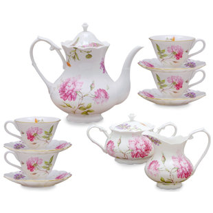 GRACE'S TEA WARE Dahlia 11 Piece Porcelain Tea Set