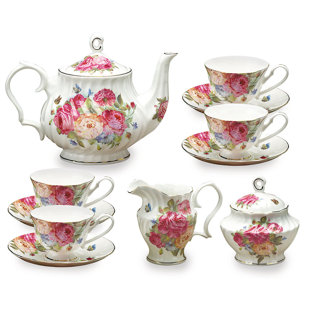 Grace's Tea Ware 42oz. Floral Teapot Set For 4