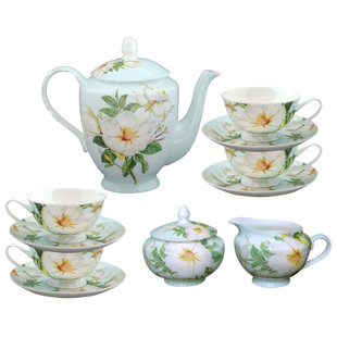 Grace's Tea Ware 8oz. Floral Teapot Set For 4