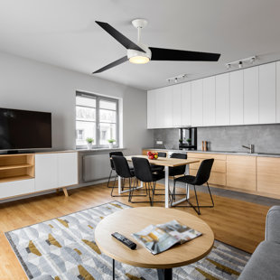 WARMIPLANET Ceiling Fan with Lights Remote Control, 60-Inch, DC Motor,6 Speed, Frosted Glass (3 Blades), Dimmable LED Light