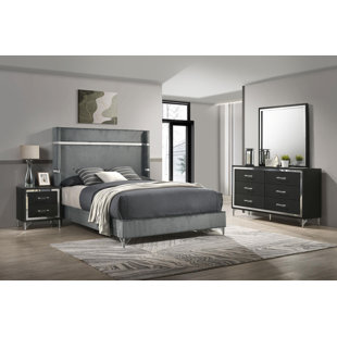COASTER Lucia 4-Piece Eastern King Bedroom Set Grey Black