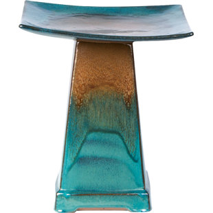 BEACHCREST HOME™ Canady Ceramic Pedestal Birdbath