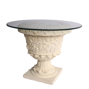 SKYLINE DECOR Dutch Round Glass Outdoor Dining Table