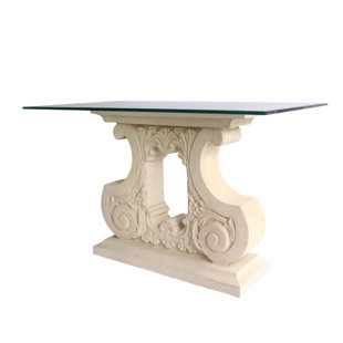 SKYLINE DECOR Eustace Rectangular Glass Outdoor Dining Table