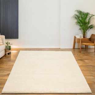 THEKO Taza Royal Handmade Wool Berber Rug Pinney in Cream