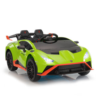 ALLIED PLUSH INC 12V Electric Lamborghini Licensed sto Kids Ride on Car, Dual Motor Kids Ride on Vehicle with Horn, LED Light, Music, USB Port, 2.4G Remote Control for Kids 3-8
