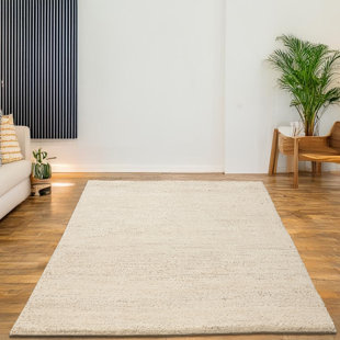 THEKO Pinney Hand Woven Hand Knotted Beige Area Rug Set