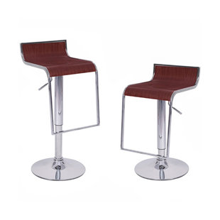 VANDUE CORPORATION Omega Swivel Solid Wood Adjustable Height Stool (Set of 2)