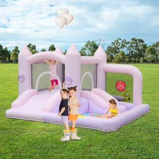 OUTOPEE Inflatable Bounce House For Kids Castle Children Bouncer With Widen Slide