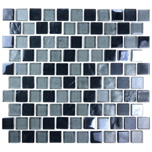 ABOLOS Landscape 1 in. x 1 in. Translucent Glass Plastic Face Mounted Brick Mosaic Designer Pool Tile