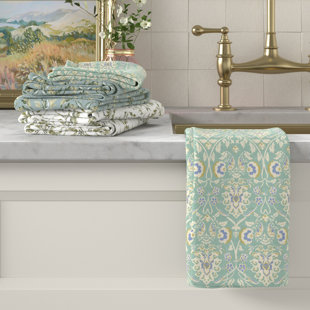 PATINA VIE MAISON 100% Cotton Floral Kitchen Dish Towel Set (Set of 6)