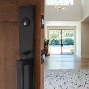 Viaggio Quadrato One-Piece Handleset With D Grip And Circolo Rosette With Circolo Knob