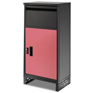 JTANGL Package Delivery Boxes For Outside, 16.9" X 11" X 37.4" Large Galvanized Steel Wall And Floor Mount Locking Mailbox, Anti-theft Delivery Box For Porch, Ipx3 Waterproof