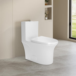 BRABOL 1.1/1.6 GPF Dual-Flush Elongated Comfort Height Floor Mounted One-Piece Toilet (Seat Included)